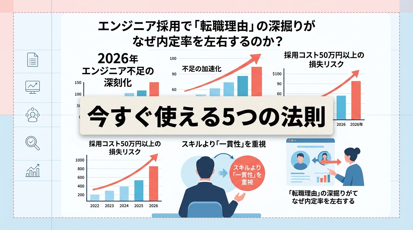 エンジニア採用で「転職理由」の深掘りがなぜ内定率を左右するのか?