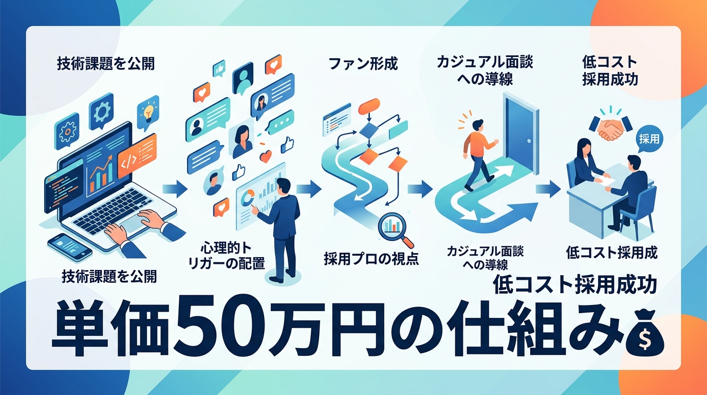 エージェントに依存せずエンジニア採用単価を50万円に抑えるSNS運用の具体的な仕組みとは？