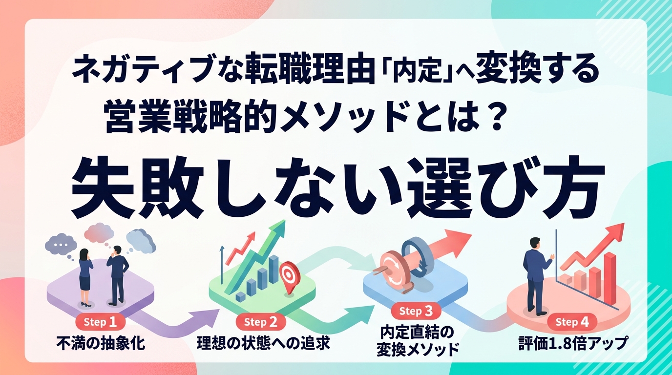 ネガティブな転職理由を「内定」へ変換する戦略的メソッドとは?
