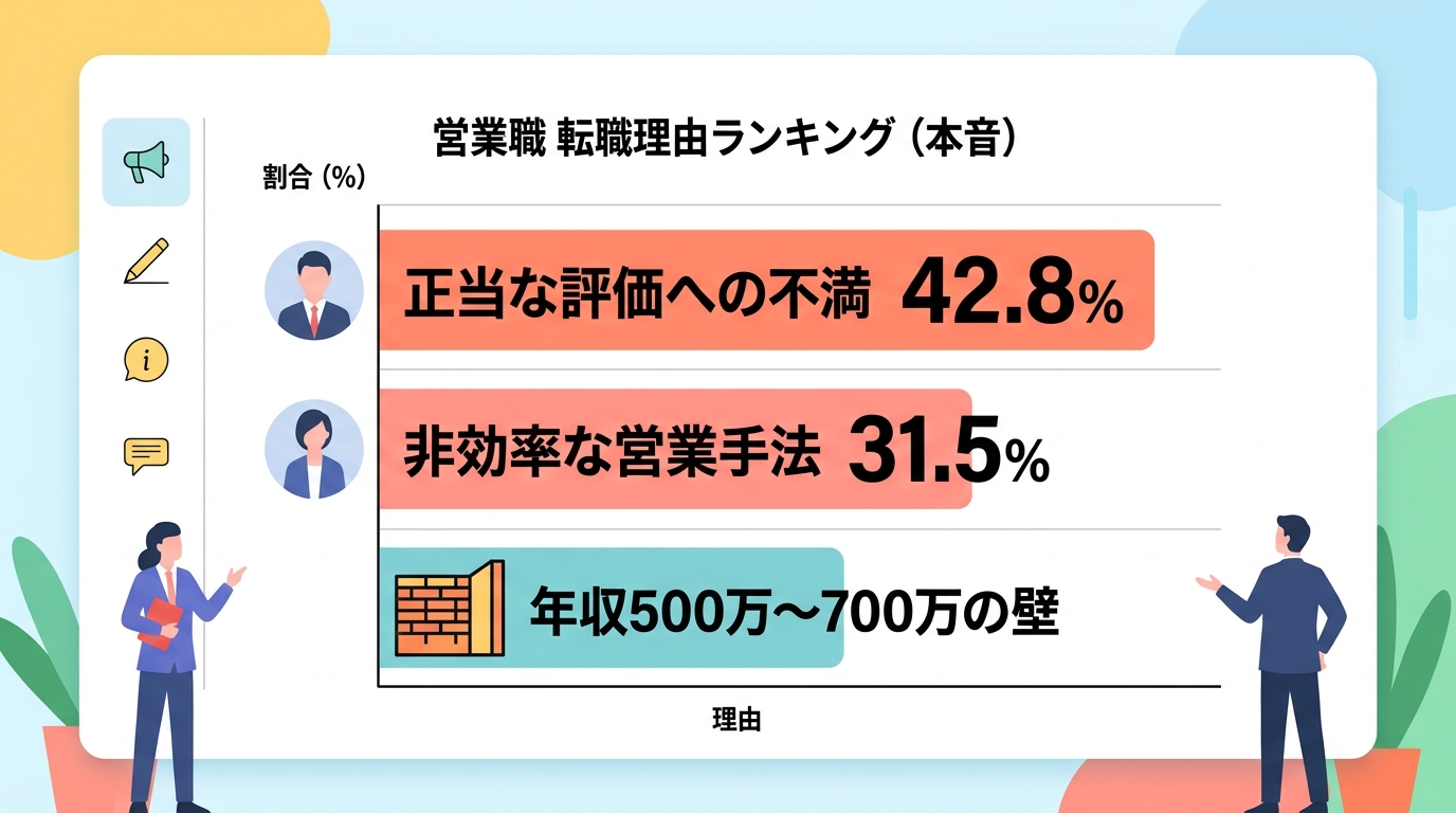 営業職の転職理由ランキングにおける「本音」と「建前」の正体とは?