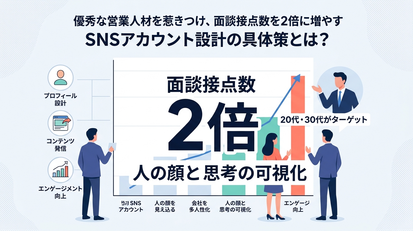 優秀な営業人材を惹きつけ、面談接点数を2倍に増やすSNSアカウント設計の具体策とは？