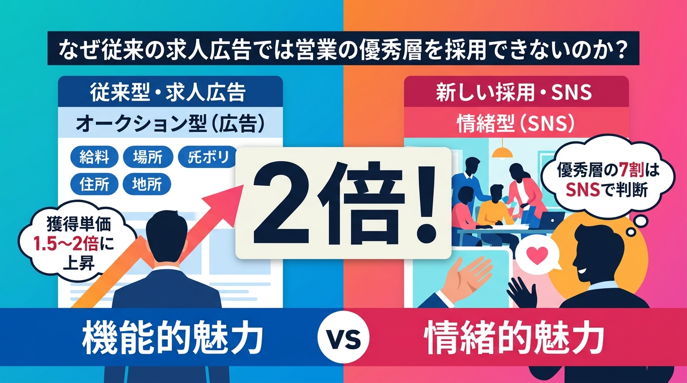 なぜ従来の求人広告では営業の優秀層を採用できないのか?