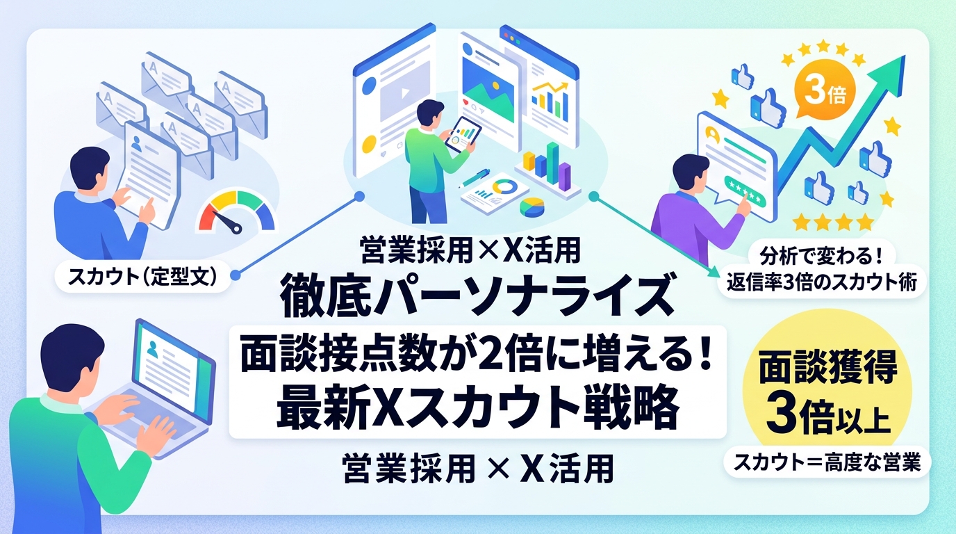 営業採用で面談接点数を2倍に増やす最新のXスカウト戦略とは？