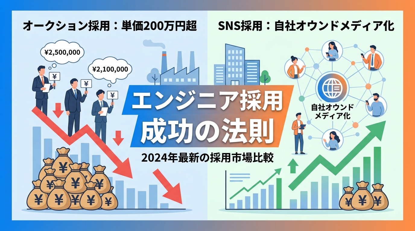 中小企業のエンジニア採用が求人広告で失敗する理由は？SNSで「オークション採用」を脱却するメリット