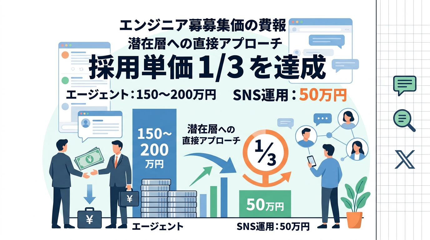 X（旧Twitter）運用で採用単価を1/3にする具体策は？潜在層へ直接アプローチする運用フロー