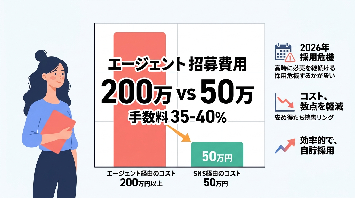 なぜ高騰するエージェント依存から脱却し、SNS採用へのシフトが今求められているのか?