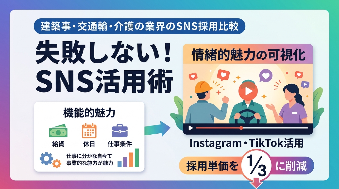 建築・運送・介護の現場職採用で「情緒的魅力」を可視化するSNSの選び方は？