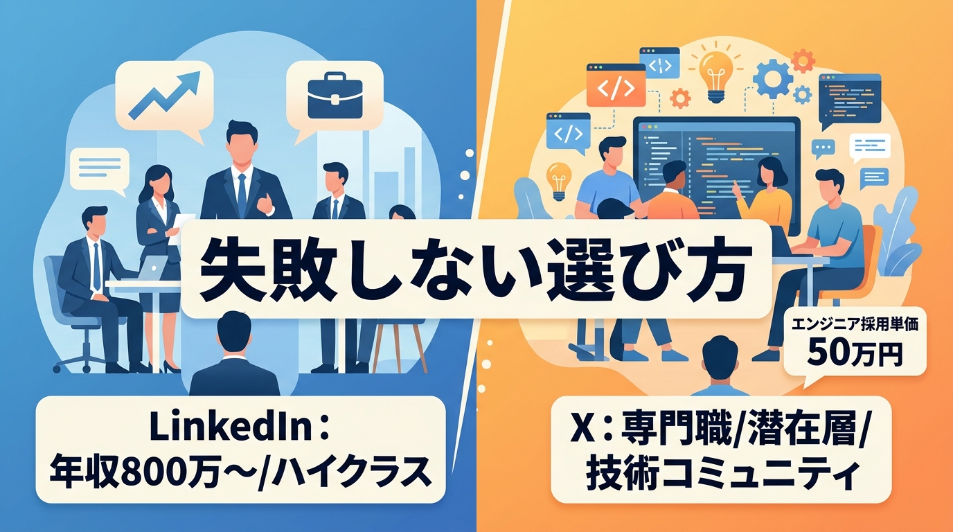 SNS採用においてLinkedInとX（旧Twitter）のどちらがターゲット人材の獲得に適しているか？