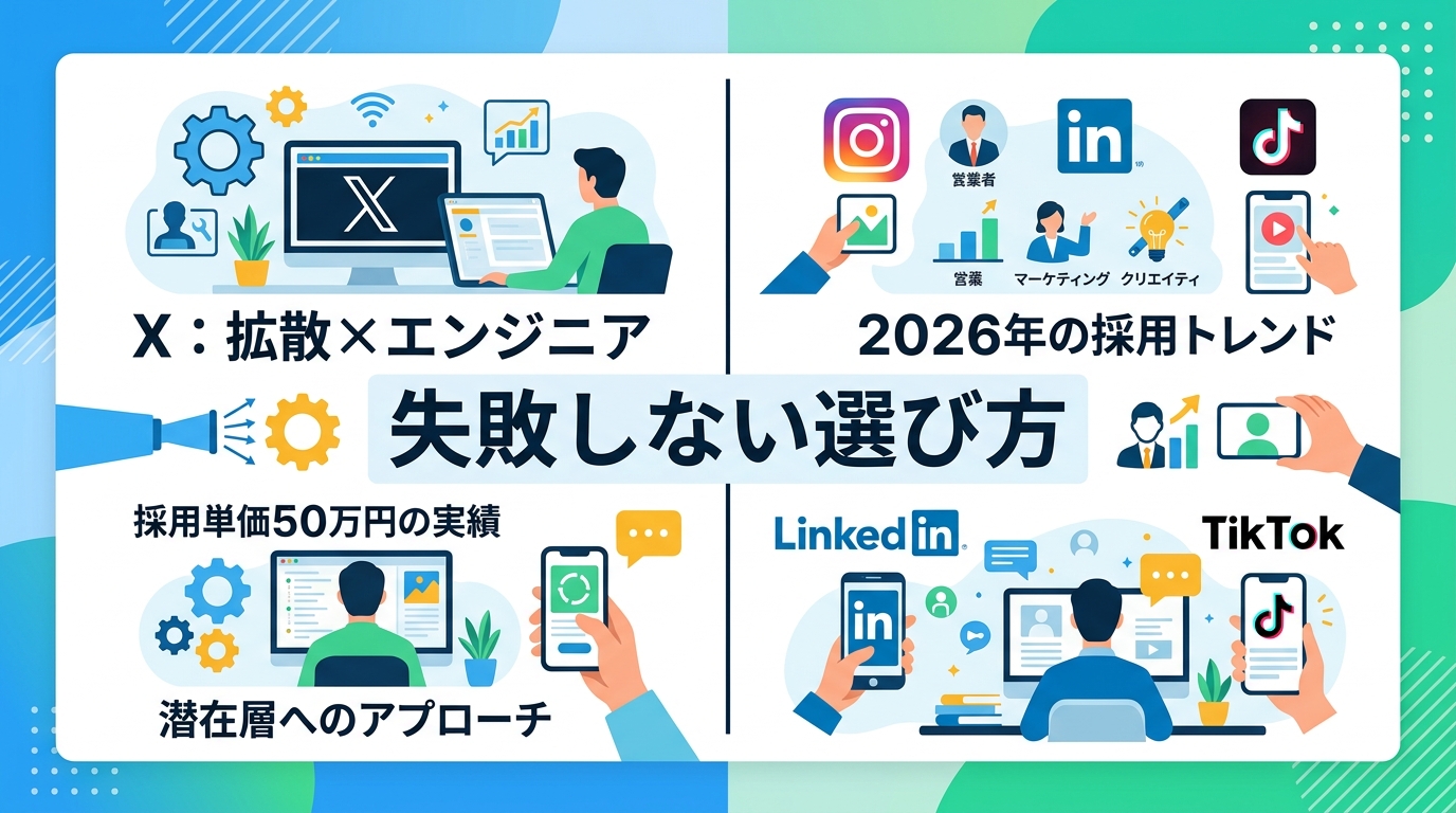 SNS採用の主要媒体を比較表で整理するとどのような違いがあるか?