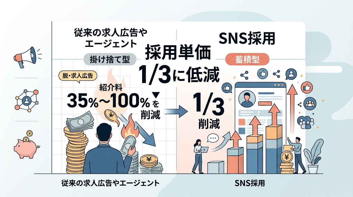 なぜSNS採用は従来の求人広告やエージェントよりも採用単価を抑制できるのか?