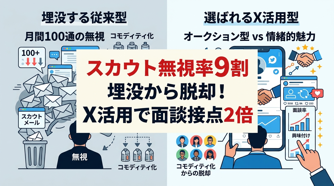 従来の営業職採用スカウトが反応されない根本的な理由は何か?