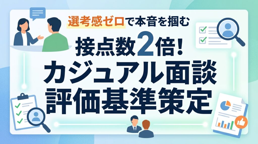 接点数2倍！カジュアル面談の評価基準策定と選考感ゼロで本音を掴むシート作成術