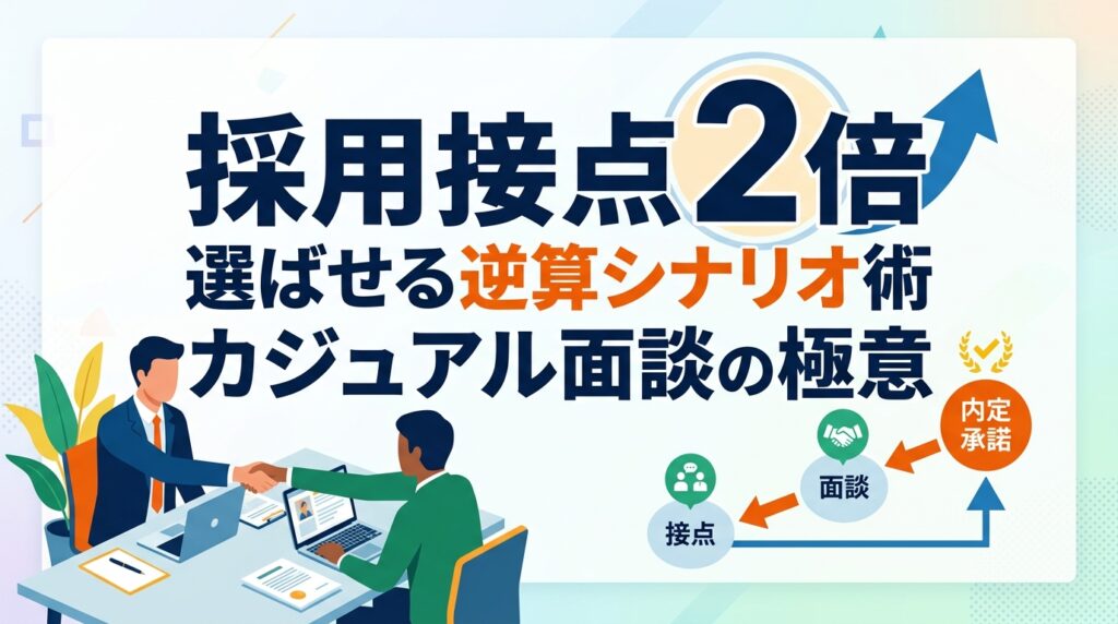 【採用接点2倍】カジュアル面談での潜在層の口説き方｜相手に「選ばせる」逆算シナリオ術