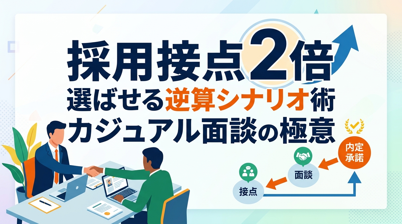 【採用接点2倍】カジュアル面談での潜在層の口説き方｜相手に「選ばせる」逆算シナリオ術