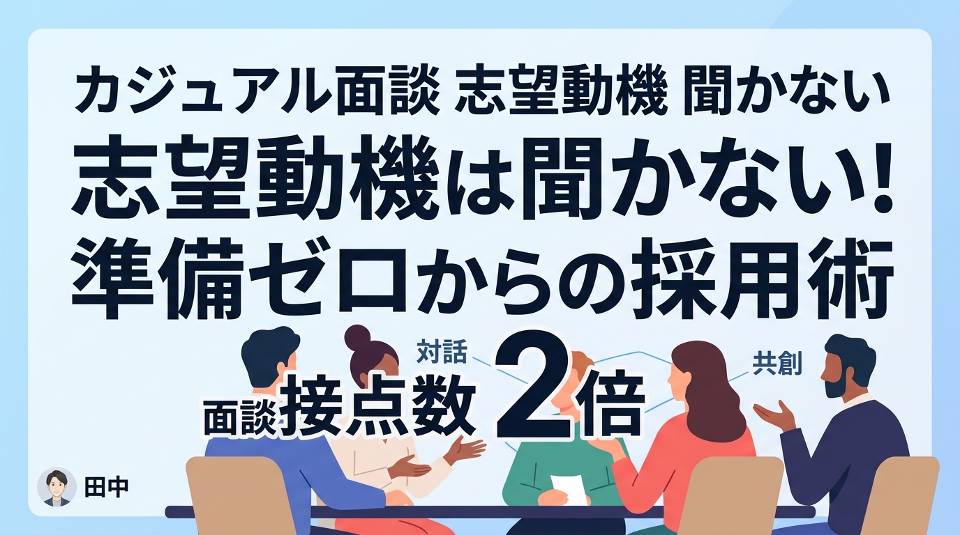 カジュアル面談で志望動機は聞かない？準備ゼロから「入社したい理由」を共創する対話術