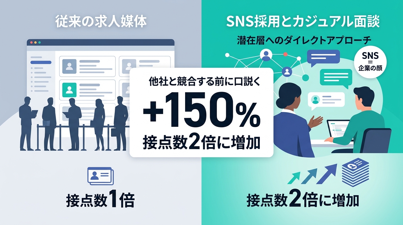SNS採用とカジュアル面談を組み合わせて接点数を増やすには？