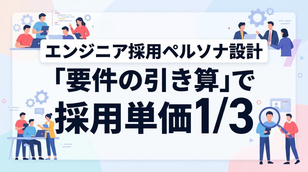 エンジニア採用ペルソナ設計の極意｜現場とズレない「要件の引き算」で採用単価1/3へ