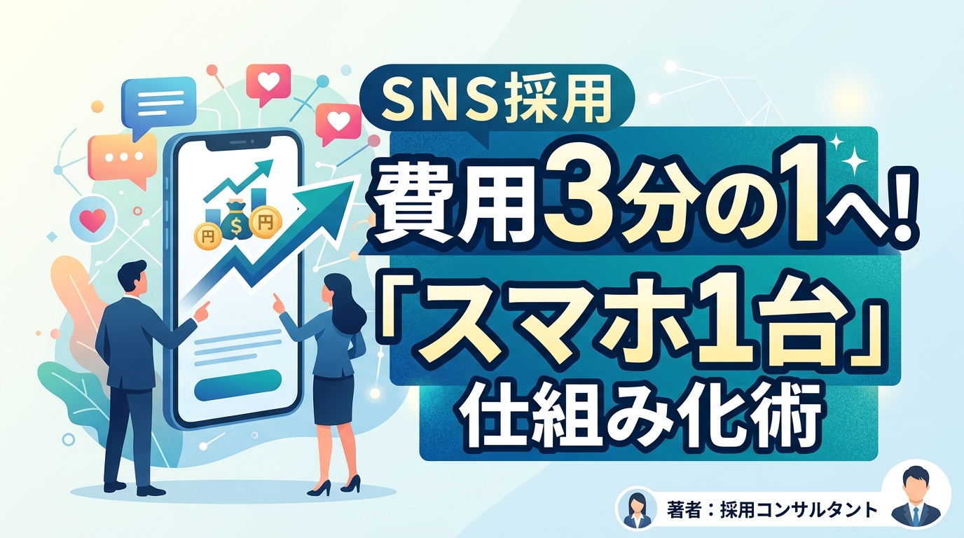 SNS採用の費用を抑える方法｜採用単価3分の1を実現する「スマホ1台」の仕組み化術