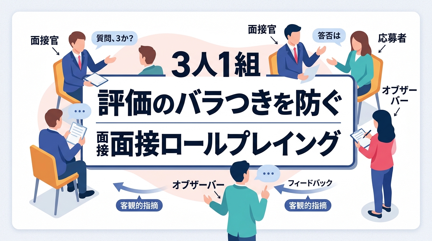 評価のバラつきを防ぎ見極め精度を高める「面接ロールプレイング」のやり方は？