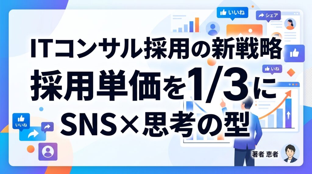 ITコンサル採用をSNSで差別化！「思考の型」発信で採用単価を3分の1にする新戦略