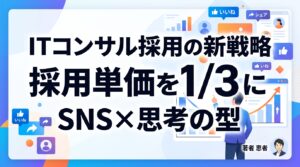 ITコンサル採用をSNSで差別化！「思考の型」発信で採用単価を3分の1にする新戦略