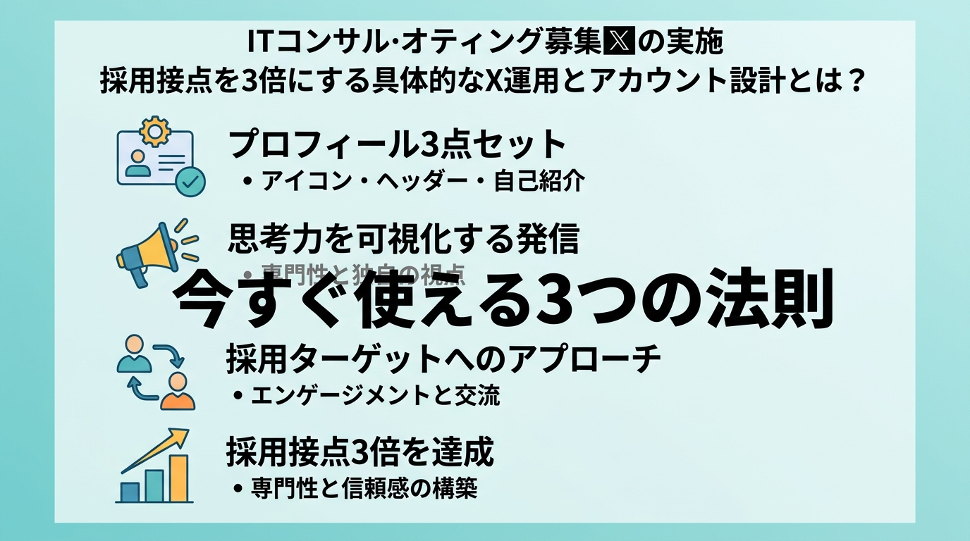 採用接点を3倍にする具体的なX運用とアカウント設計とは？
