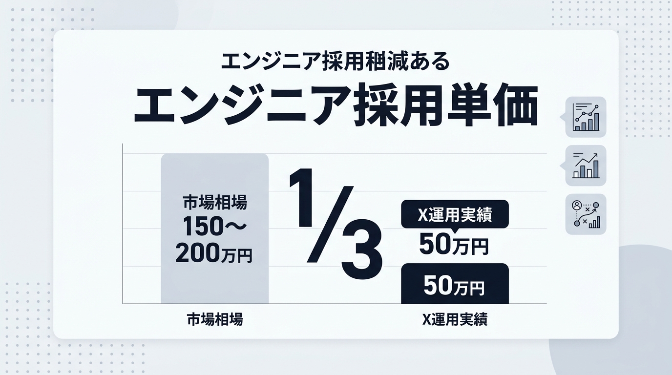 採用広報のX運用でエンジニア採用単価50万円を達成できる理由は？