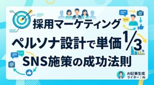 採用マーケティングのペルソナ設計｜SNS施策へ直結し採用単価を1/3にする実践術