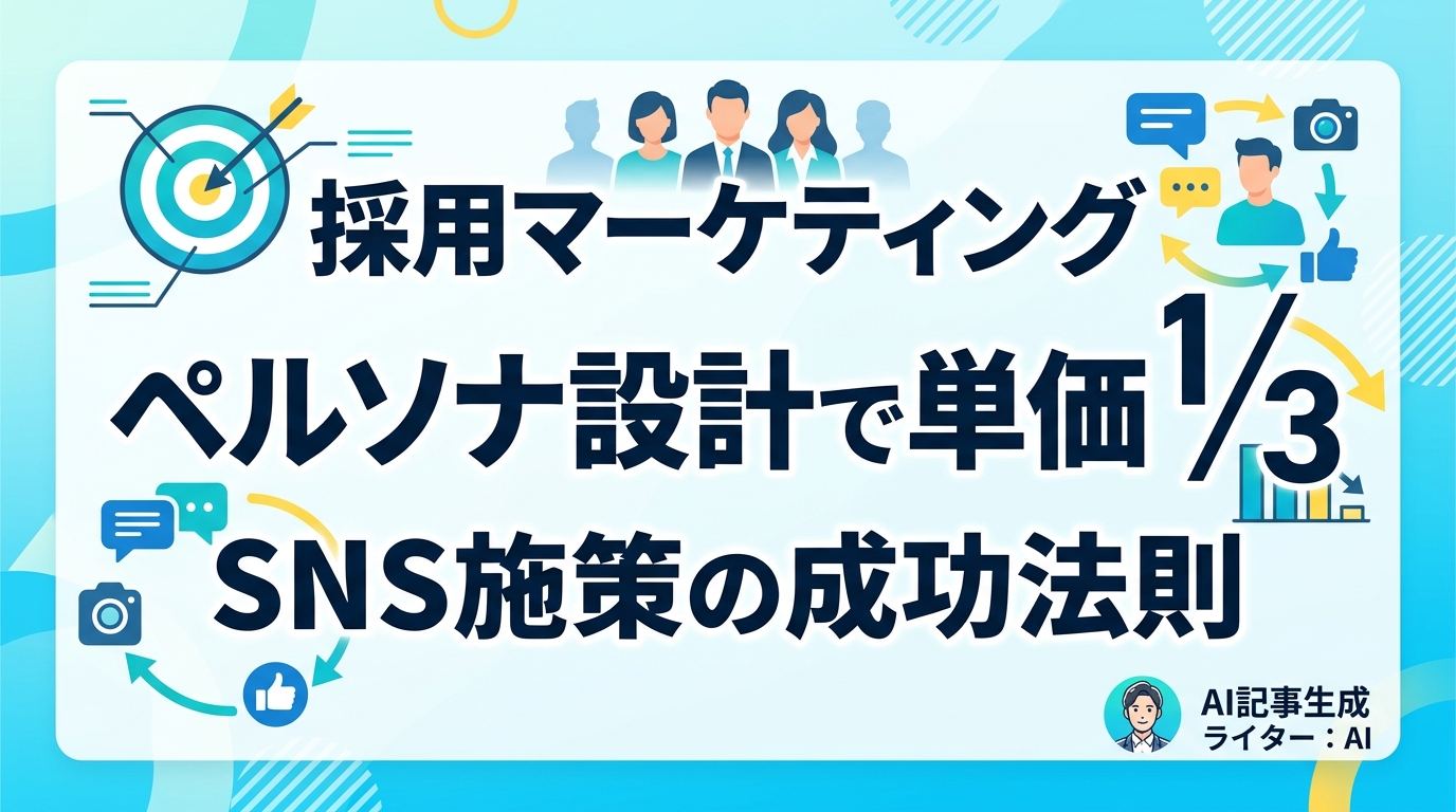 採用マーケティングのペルソナ設計｜SNS施策へ直結し採用単価を1/3にする実践術