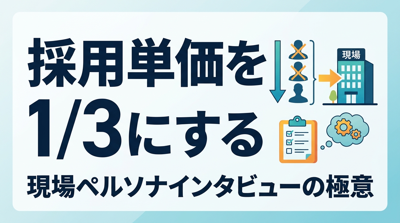 採用ペルソナインタビュー方法｜現場エースの思考を可視化し採用単価を3分の1にする実践ガイド
