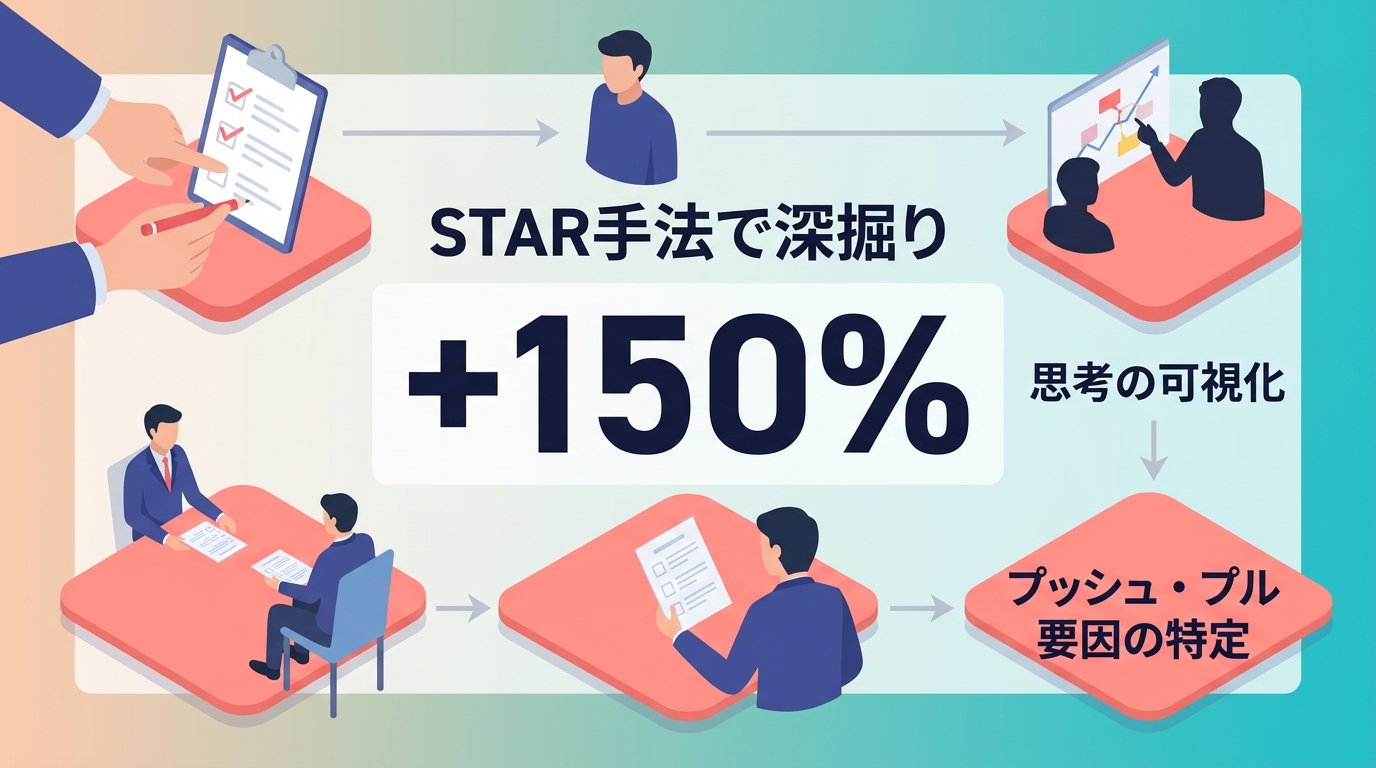 現場エースの思考を可視化するインタビューの具体的な質問方法は？