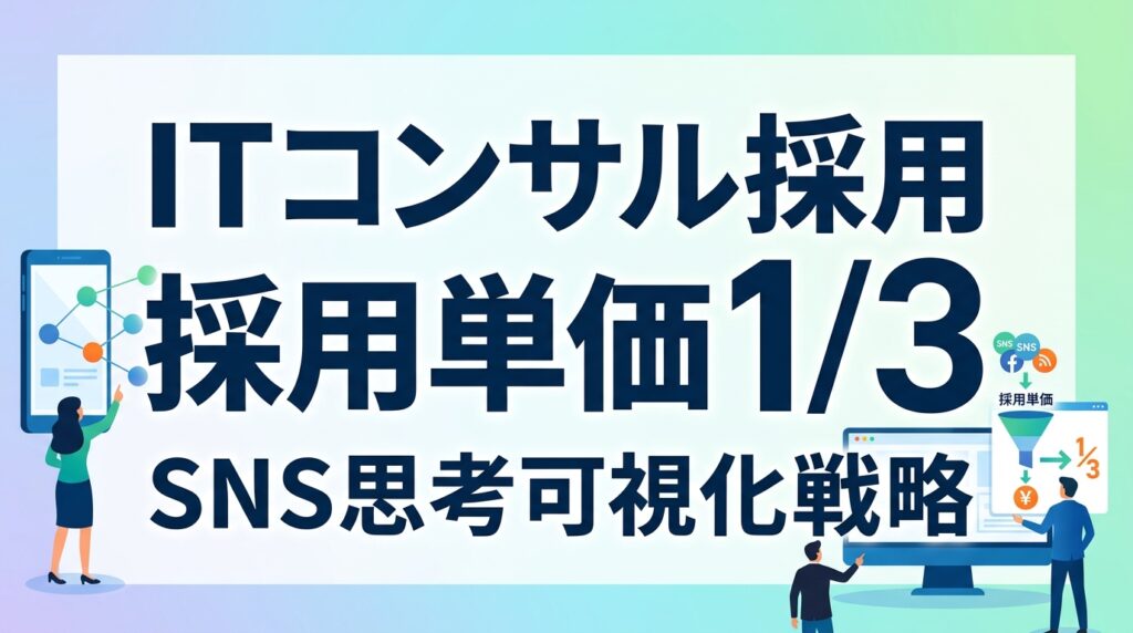 ITコンサル採用｜SNSで潜在層を惹きつけ採用単価3分の1へ導く思考可視化戦略