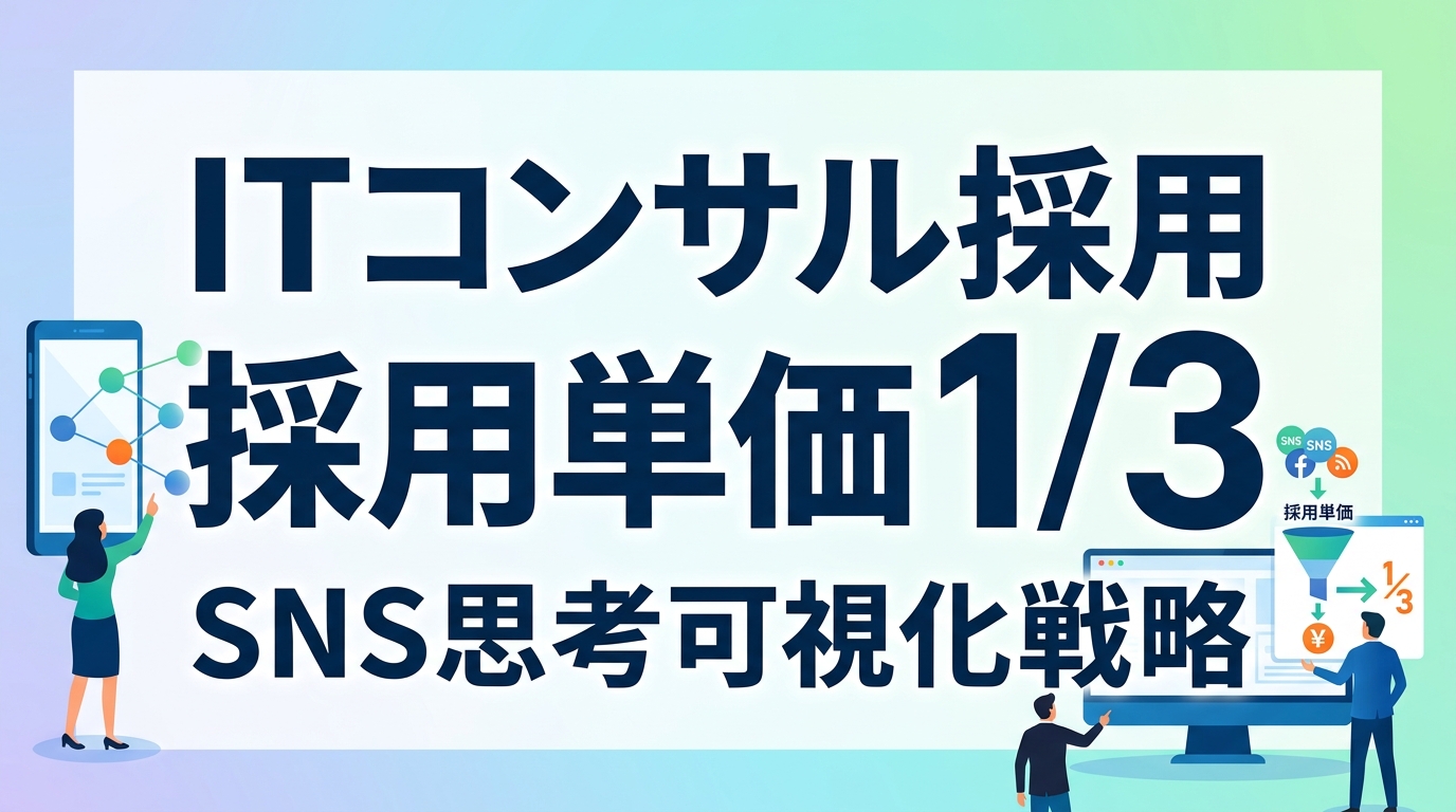 ITコンサル採用｜SNSで潜在層を惹きつけ採用単価3分の1へ導く思考可視化戦略