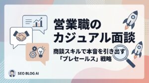 営業職のカジュアル面談の流れ｜商談スキルで本音を引き出す「プレセールス」戦略