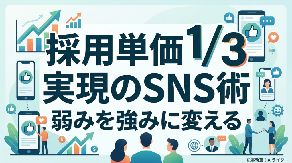 中小企業の採用広報戦略｜採用単価1/3を実現する「弱みを強みに変える」逆転のSNS術