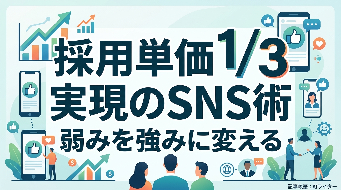 中小企業の採用広報戦略｜採用単価1/3を実現する「弱みを強みに変える」逆転のSNS術