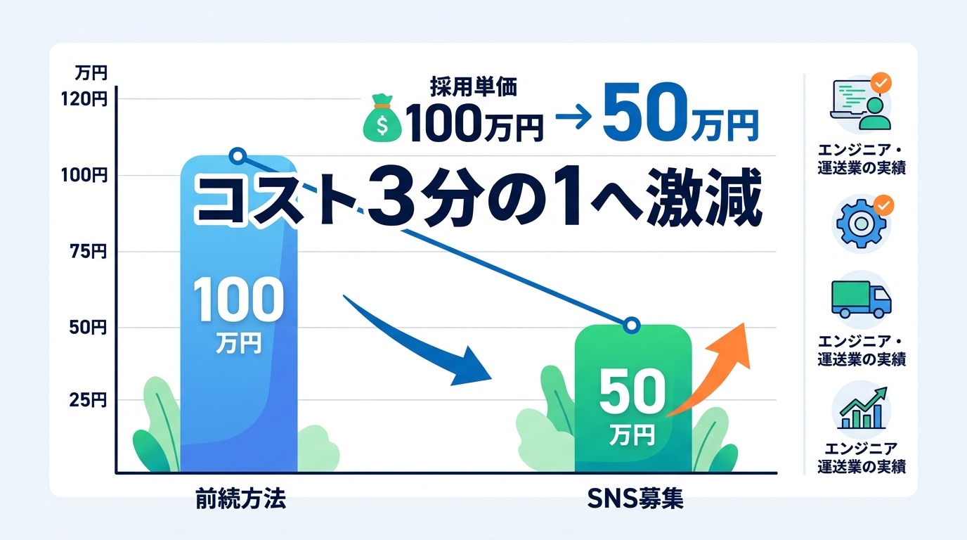 SNS採用の導入で採用単価を3分の1に低減できた成功事例とは？