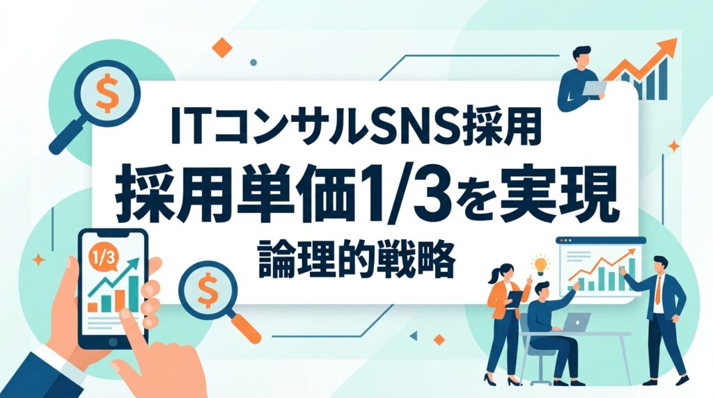 【ITコンサル・エンジニア特化】SNS採用代行で採用単価3分の1を実現する論理的戦略