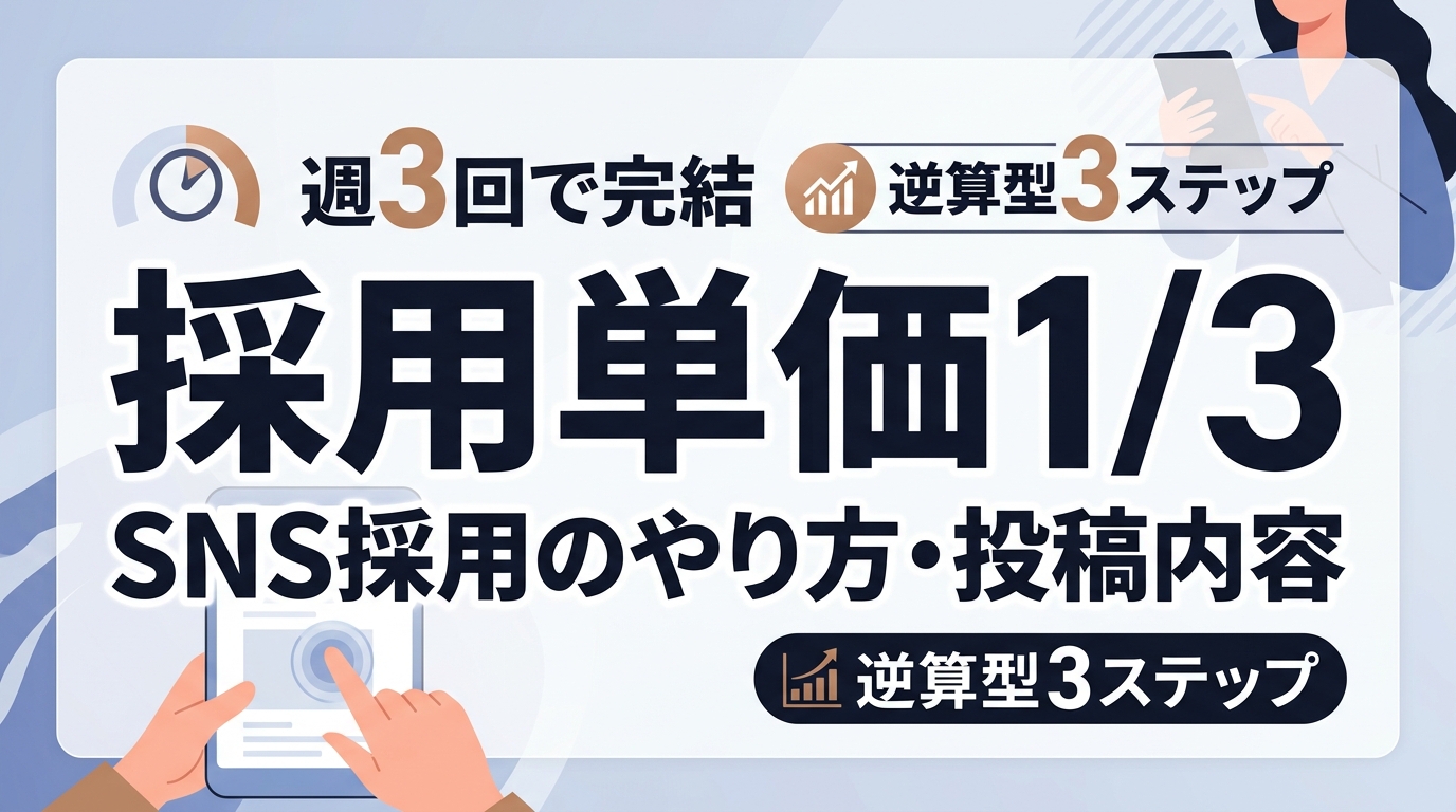 採用単価3分の1!SNS採用の投稿内容とやり方|週3回で完結する逆算型3ステップ