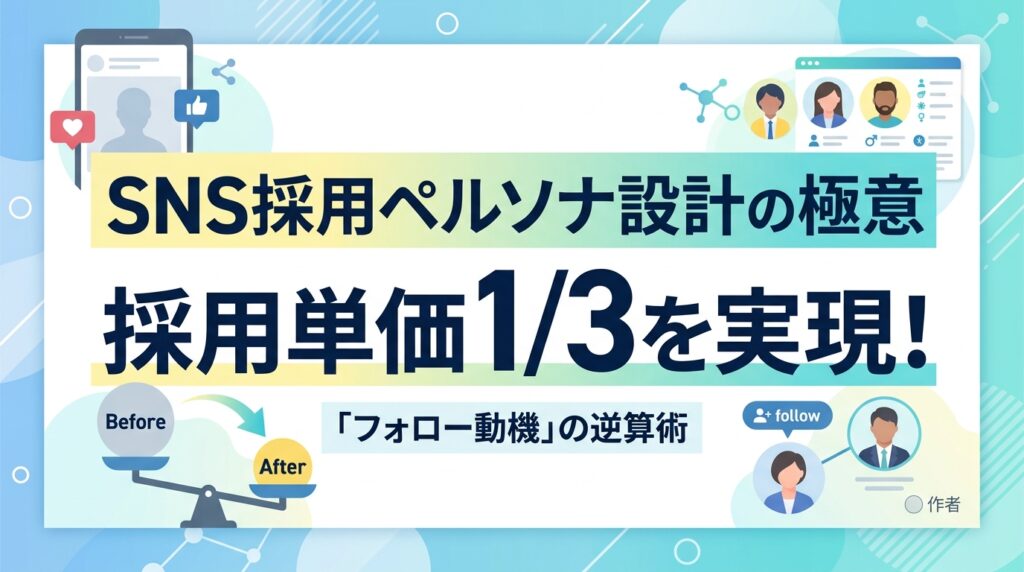 SNS採用ペルソナ設計の極意｜採用単価3分の1を実現する「フォロー動機」の逆算術