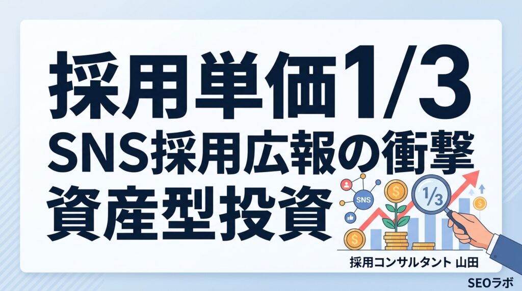 SNS採用広報の費用対効果を最大化！採用単価1/3を実現する「資産型」投資の全貌