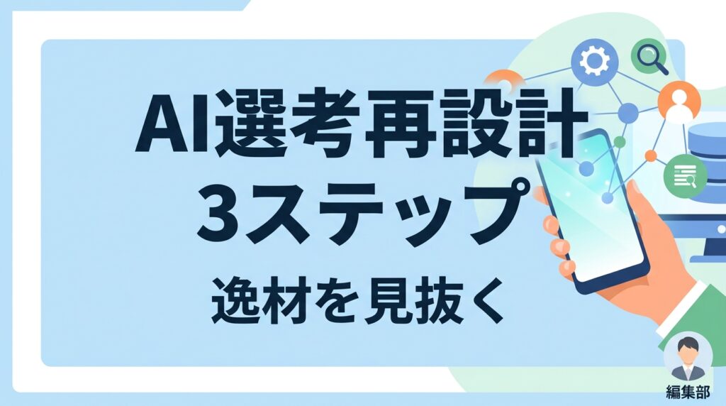 【採用活動 AI スクリーニング】選考漏れを防ぎ自社に合う逸材を見抜く、選考フロー再設計の3ステップ