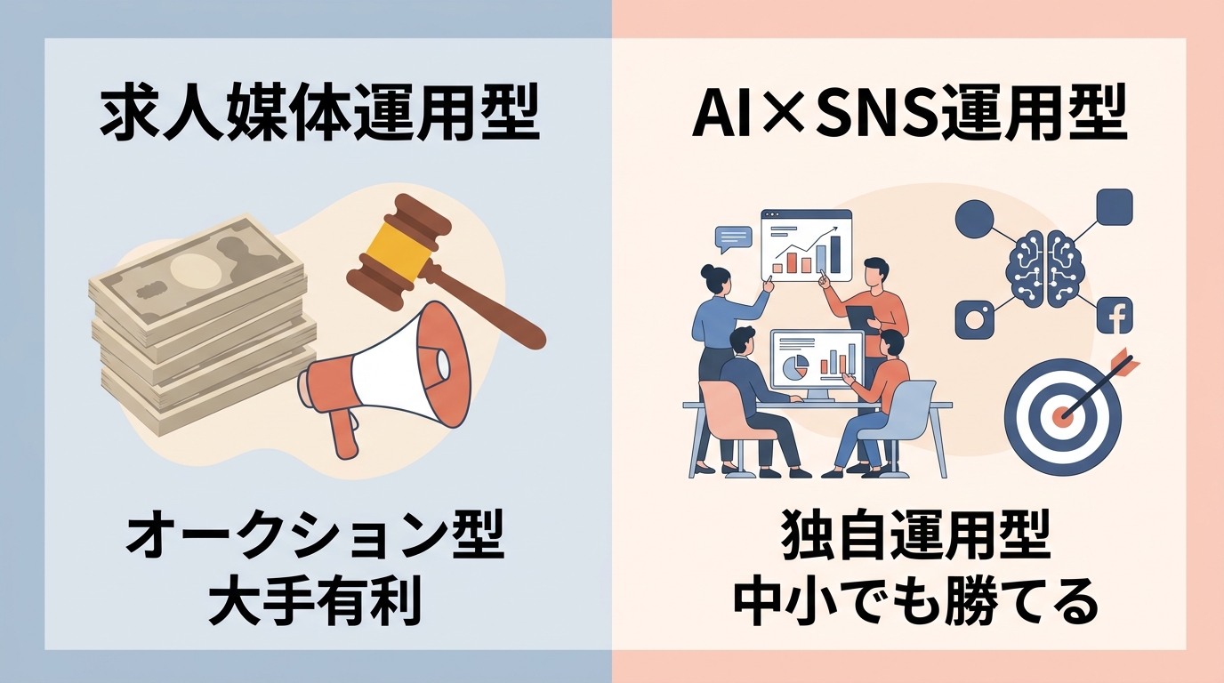 従来の求人媒体とAIを活用したSNS採用戦略ではどちらが効率的なのか？