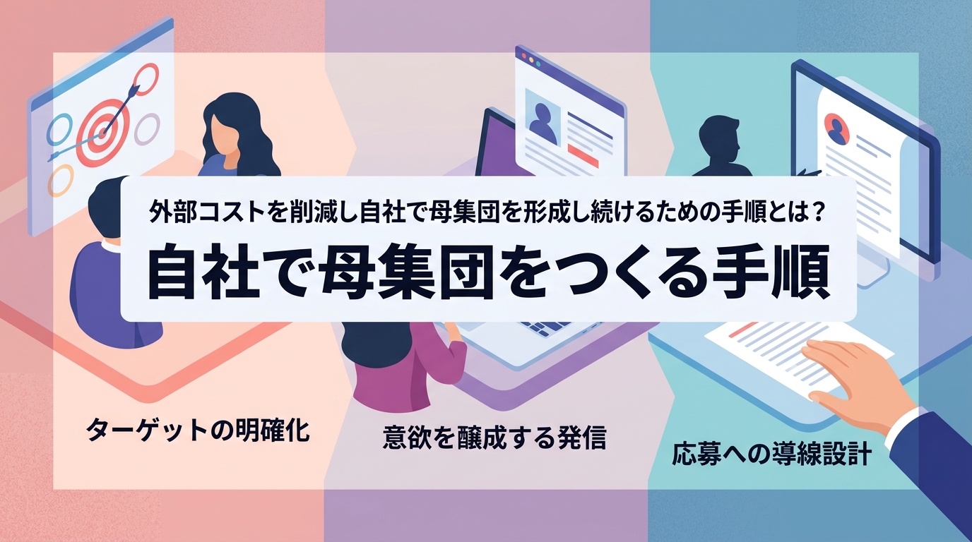 外部コストを削減し自社で母集団を形成し続けるための手順とは?