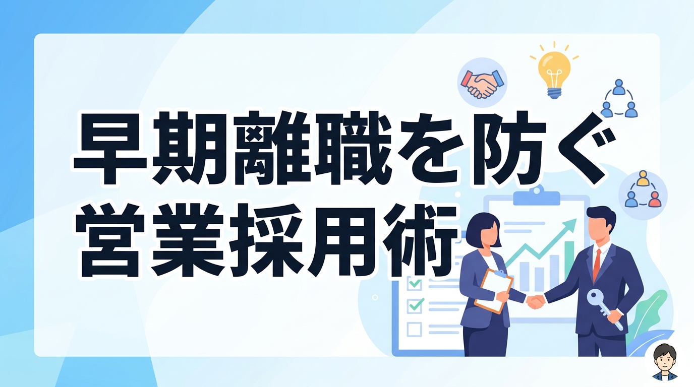 営業職の早期離職を防ぐ採用戦略｜期待値のズレをなくす選考基準と定着支援のポイント