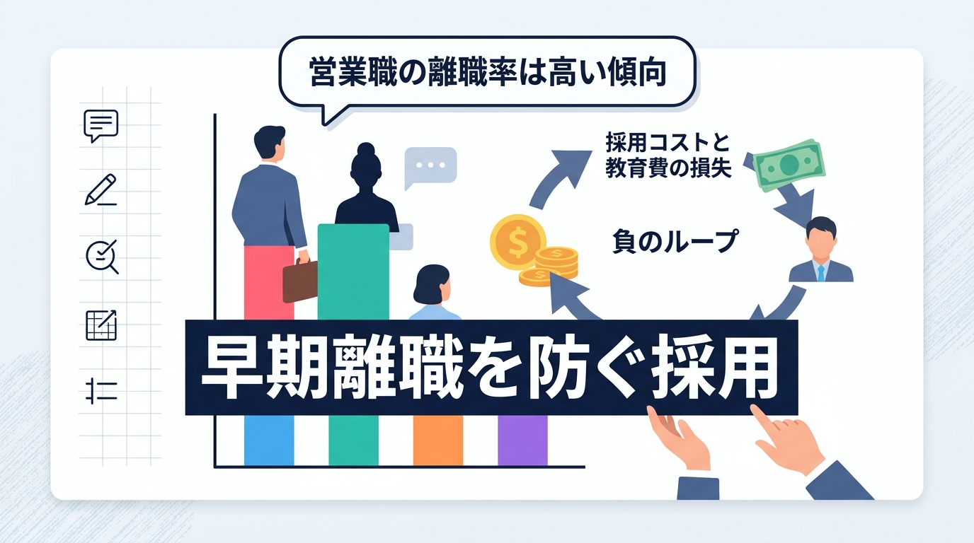 なぜ営業職の早期離職率は高く採用コストが膨らみ続けるのでしょうか?
