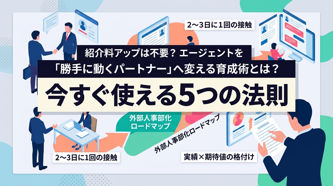 紹介料アップは不要？エージェントを「勝手に動くパートナー」へ変える育成術とは？