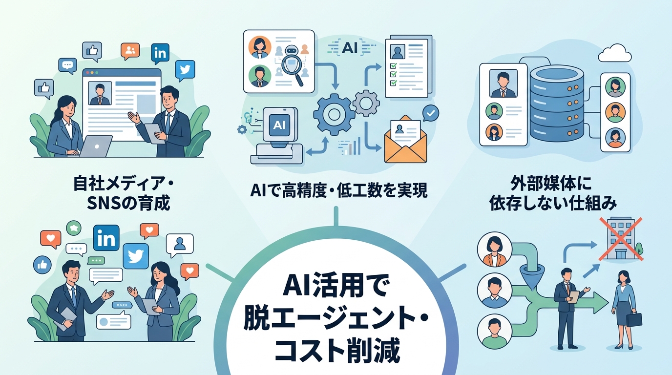採用マーケティングのAI活用で脱エージェントと採用コスト削減を実現するには?
