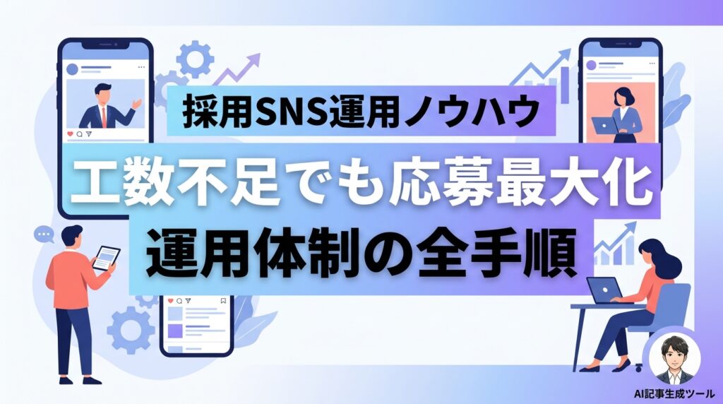 採用SNS運用ノウハウ｜工数不足でも応募を最大化する投稿設計と運用体制の全手順