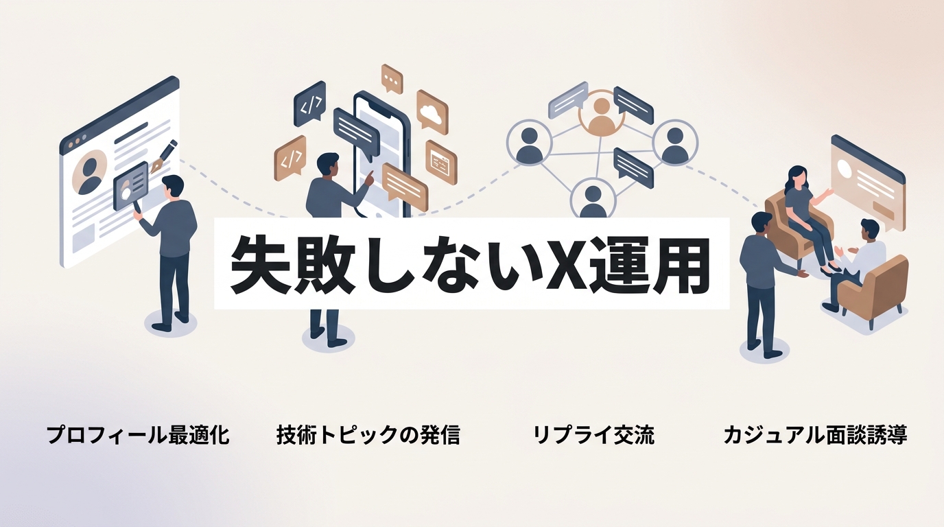 経験者採用単価50万円を実現するX運用の具体的な手順とは？ [比較/箇条書き]